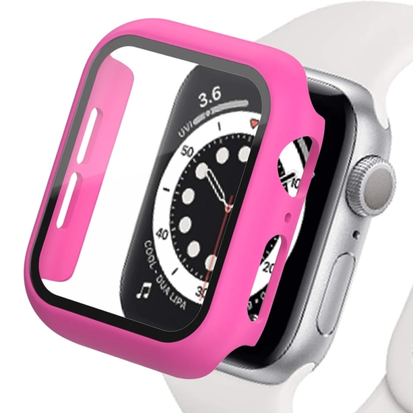 Hardened cover for Apple Watch Watch Case 9 8 7 6 5 4 38 40mm Accessories Screen Protector iWatch Series 44mm 45mm 41mm 42mm Barbie powder 23