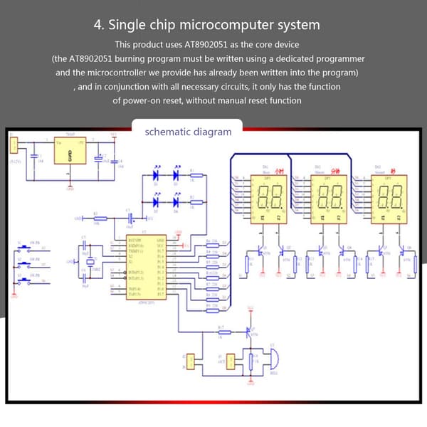 DIY-kit AT89C2051 Elektronisk klocka 6-bitars digitalt rör LED-display svit elektroniska moduler del och komponent DC5V-12V