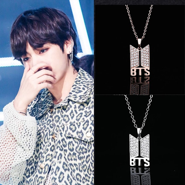 Hallyu Kpop 18k guldpläterat BTS hängsmycke halsband - hög kvalitet silver