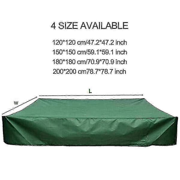 Vanntett sandkassedeksel med snøring, kompatibelt med lekeområde for barn Black 120*120cm