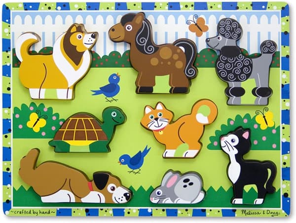 Melissa & Doug Pets Træ Puslespil (8 brikker)