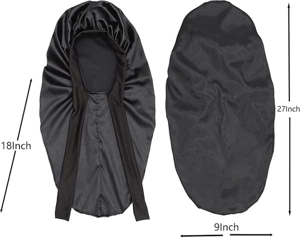 Satin Sleep Cap Lang Bonnet For Jenter Og Kvinner 2 Stk Hår Beskyttelse Nattlue