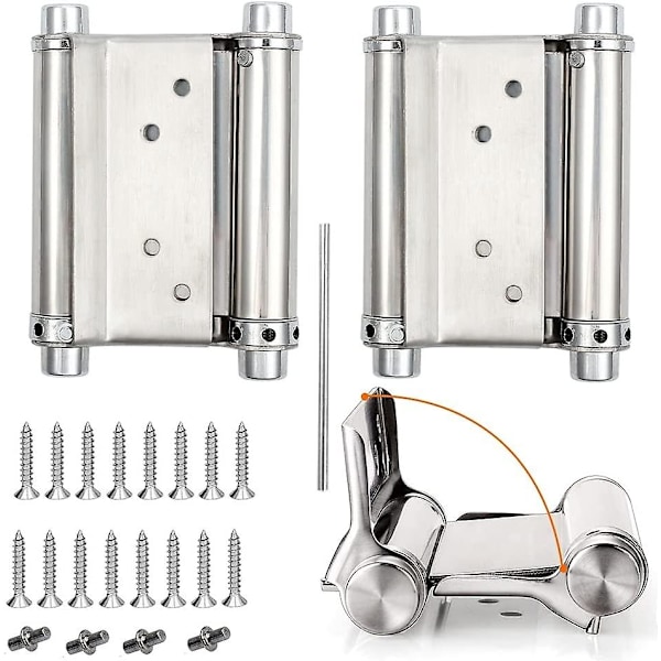 2pcs Saloon Door Hinges Gond Swing Door Spring Hinges Load Capacity Up to 15 Kg 76 mm 3 Inch([HK])