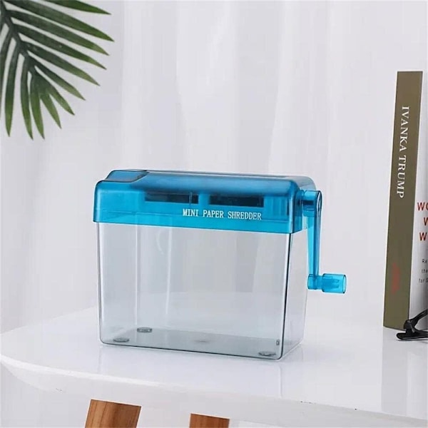 Mini Manuel Papireshredder Bærbar Håndshredder Til Kontorpapir blue