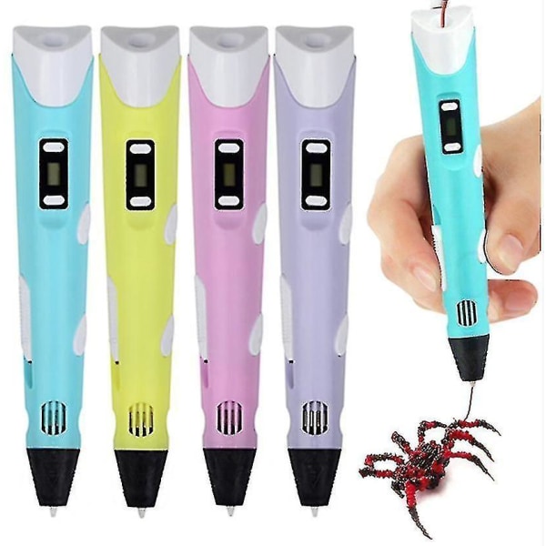 3d Printing Doodle Pen With Lcd Screen & Filaments Perfect Quality Pink
