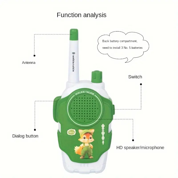 2 stk. Børne Walkie Talkie To-vejs Trådløs Opkald Walkie Talkie Langdistance Opkald Håndholdt Dialer Regelmæssig Version 2 stk.