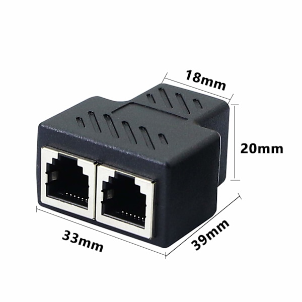 RJ11 hun til 2 hun 6P6C telefon jackstik splitter Inline-stik Telefonforlængeradapter til fastnet fax (1 til 2) 2stk