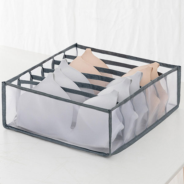 Underkläder BH Förvaringslåda Strumpor Slipsar - lager Grå Grey 7 grids