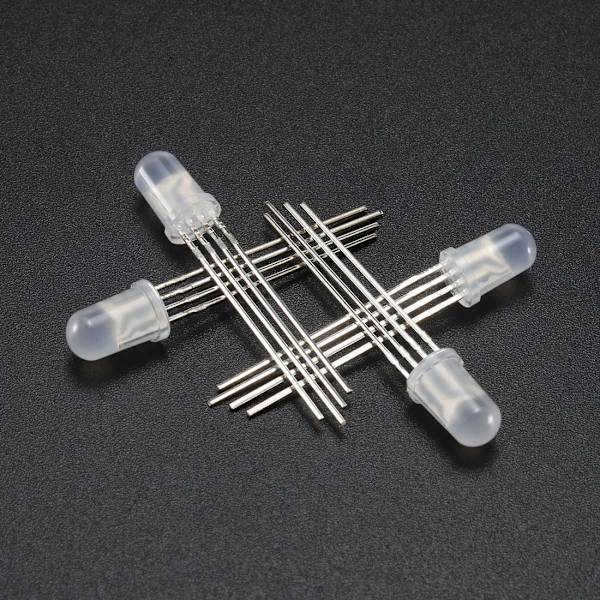 50 st 5mm RGB LED-dioder Tri-Color (Multi-Color Röd Grön Blå 4-Pin Gemensam Katod) Belysning Elektronikkomponenter Ljusdioder