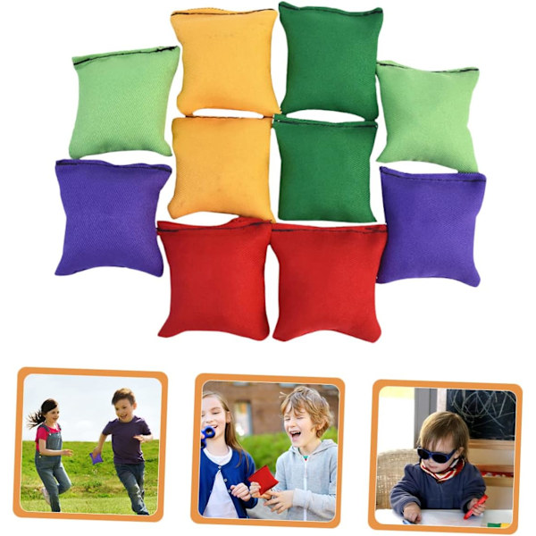 10 st 7*7CM Barnleksaker Sandsäck Barn utomhus lekset Beanb