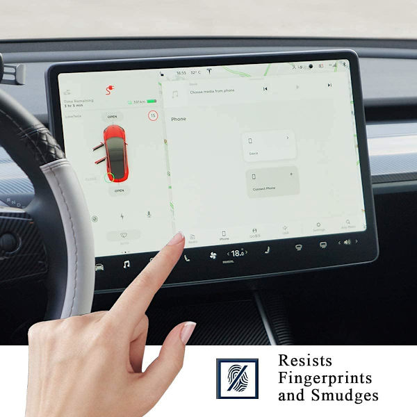 2PCS Tesla center skärm härdat glas frostat modeller