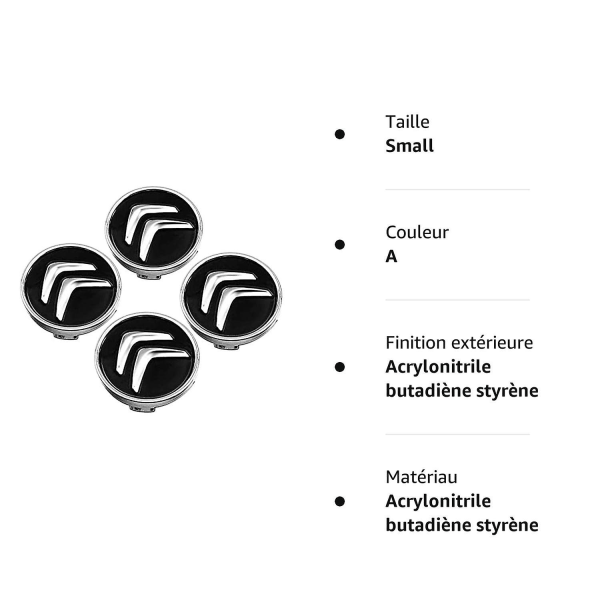 4 stk. hjulkapsler til Citroen C4 Picasso C3 Berlingo C5 X7 C2 C1 Ds3 Zx Xsara C8 Ds Ds4 60mm fælgcenterkapsler med mærke
