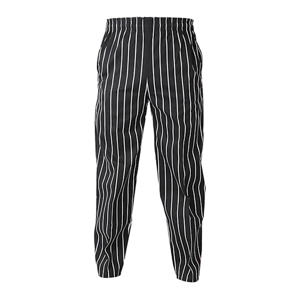 Joustavat ravintola kahvila kokki tarjoilija housut housut univormu tarvikkeet Black White Striped 4XL