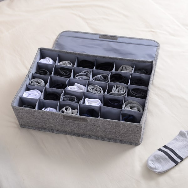 Storage boxes for socks and underwear 30 cells Organizer Folding boxes for storing scarves Ties Belts and other accessories