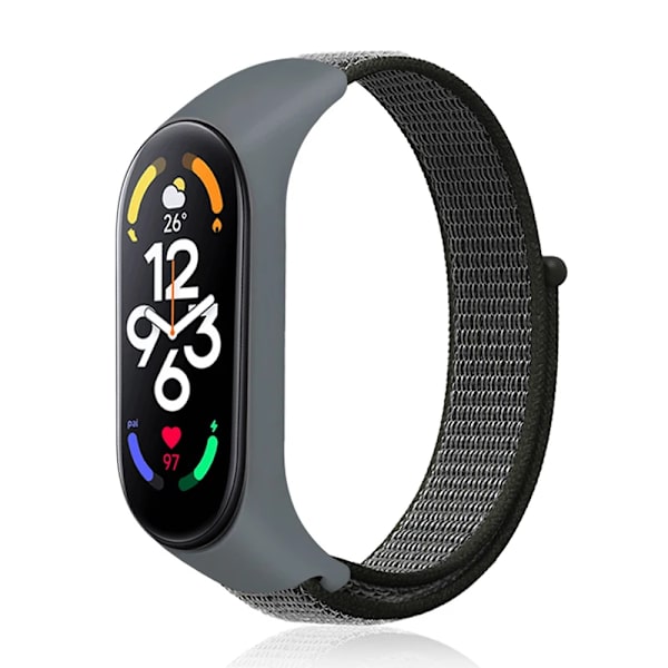 Nylon Mi band 4 5 6 hihna, pehmeä säädettävä rannekoru Pulsera correa Xiaomi Mi band 3 4 5 6 7 rannekoru Rautaankkuri harmaa Iron anchor gray 5 Mi Band 3 4 5 6 7