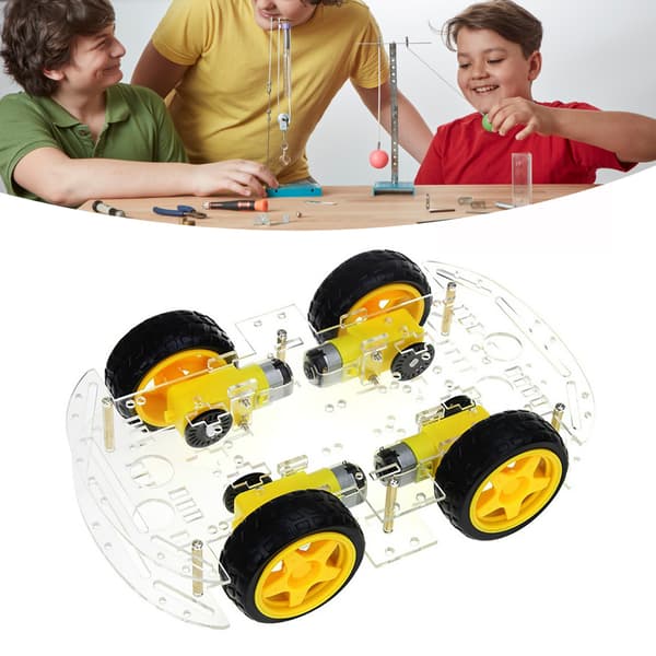 Smart Robotbil Kit Akryl Dobbelt 4WD DIY Smart Robotbil Chassis Kit til Håndværk