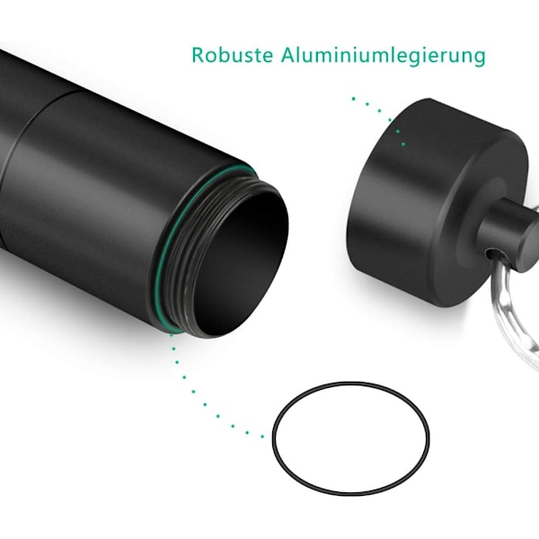2-pack pillerburksnyckelringar, vattentäta med 3 delbara fack, liten pillerburk på språng, liten pillerburk