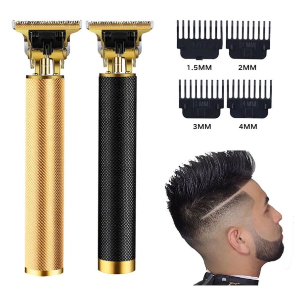Elektrisk hårklipper trimmer USB genopladelig barbermaskine Sha gold 1 set