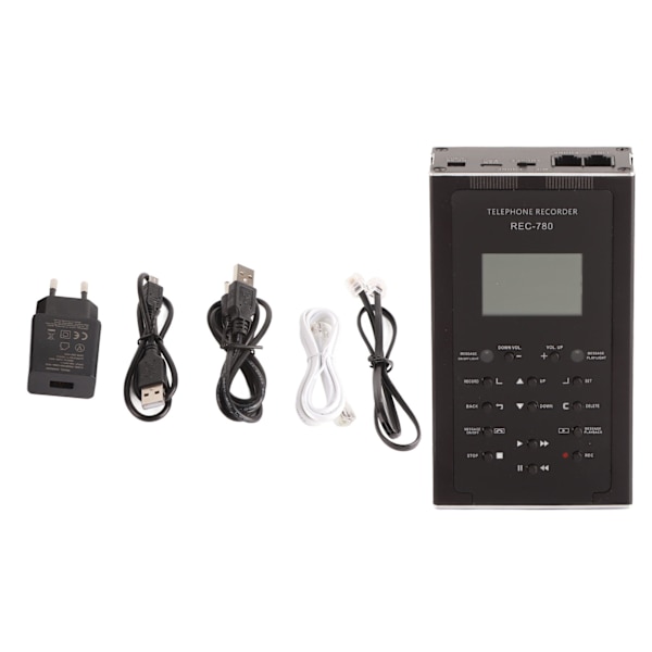 Telefoninspelare för fast telefon, automatisk manuell telefoninspelare, 32 GB minne, telefoninspelare, 100-240V EU-kontakt