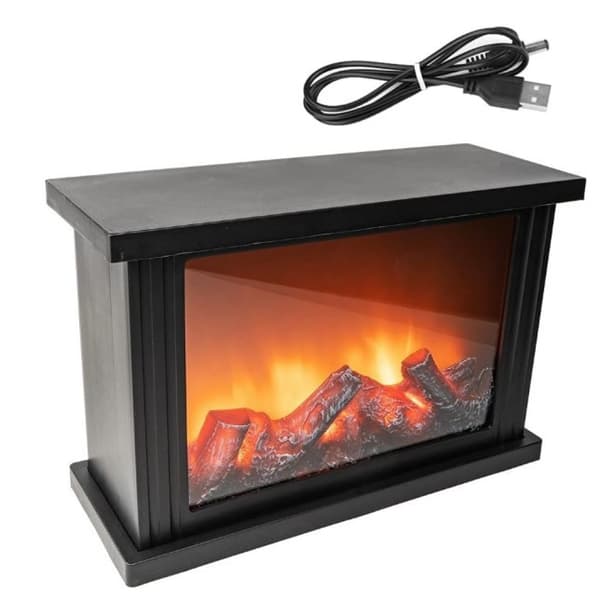 LED spis, dekorativ spis, elektrisk, [USB-driven, batteri ingår ej], ingen värmare, realistisk[qb]