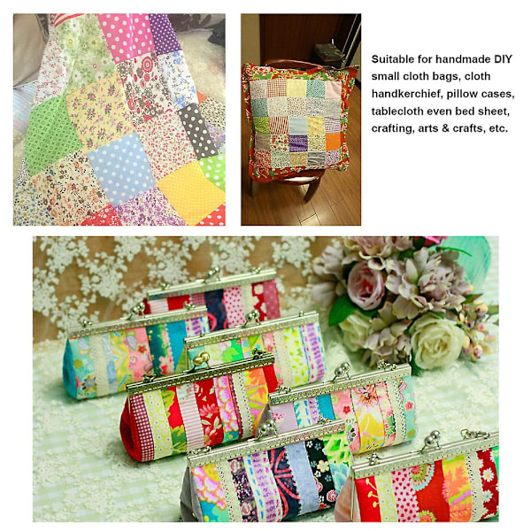 100 stk. DIY assorterede mønstre trykt patchwork bomuldsstof stof syning quilte klud 100x100mm