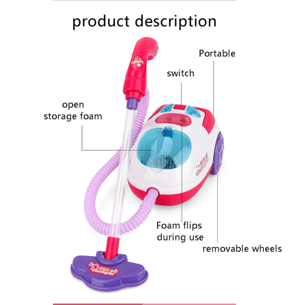 IC Kids Mini Dammsugare Simulering Laddning Hushållsarbete C