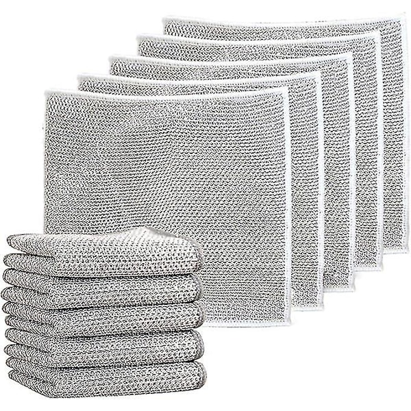 10pcs Multipurpose Wire Dish Cloths for Wet and Dry Cast Iron Cleaning Cloths 100% New