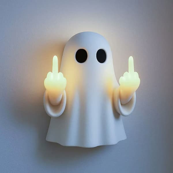 Halloween Vägglampa Långfinger Sött Spöke