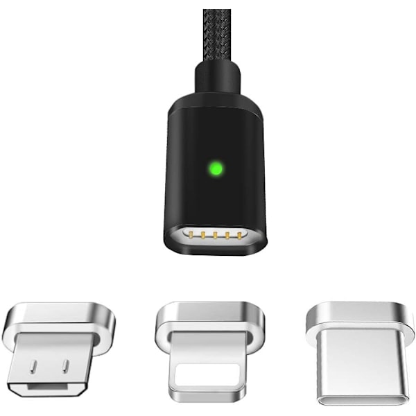 Magneettinen latauskaapeli Magnet USB -datakaapeli [2 kpl 1M] 2.1A
