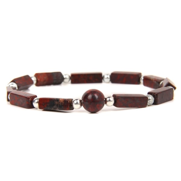 Perle Armbånd Kvinner Menn Naturlig Ametyst Stein Armbånd Kvadratrør Ametyster Kvadrat Perler Armbånd for Damer Jenter null - 9