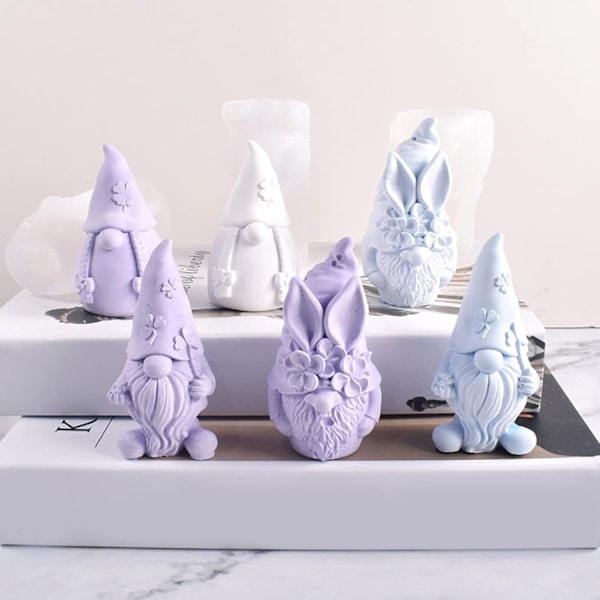 3D Tomte Epoxihartsform, Påsktomteformar Gnome I