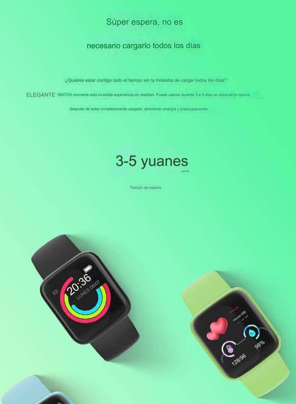 Smartwatch Sportklocka Män Kvinnor Bluetooth NFC Blodtryck H