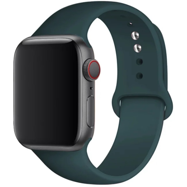Silikonrem for Apple Watch Band 45mm 44mm 42mm 49mm 41mm 40mm 38mm rem iwatch Series 8 7 9 SE 4 3 5 Ultra 6 mallard green mallard green 38  40 41 mm S-M