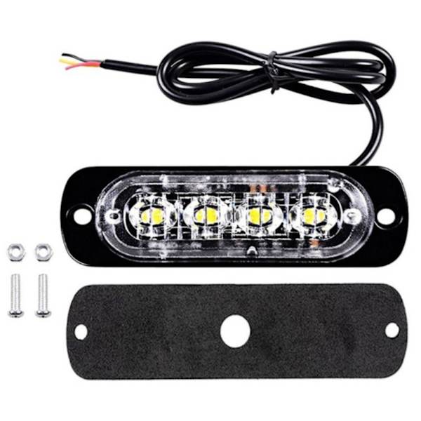 4 stk. Strobe blinkende advarselslys RØD 4 stk. 4 stk. Rød Ed 4Pcs-4Pcs