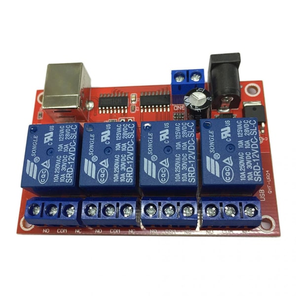 Driveless 4-kanals HID USB-relæmodul USB-relæ til 12V MCU-styring