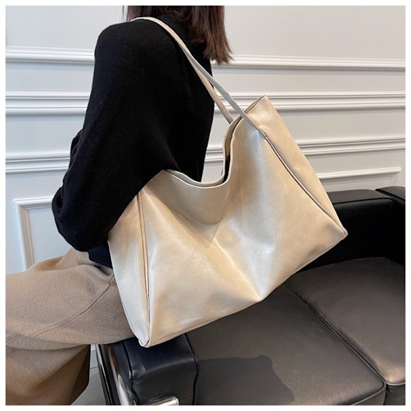 Vintage Handväska PU Läder Väska VIT white