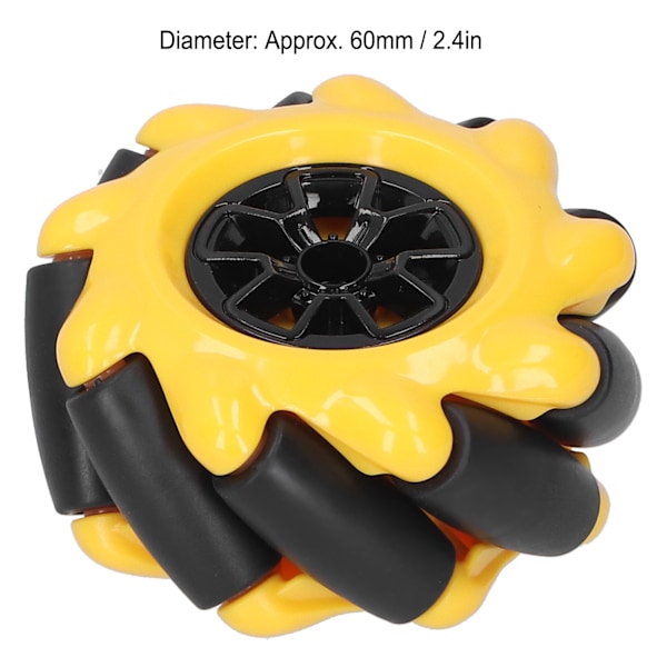 Mecanumhjul OmniDirectional Smart Robot Bildelar Tillbehör DIY Leksakskomponenter 60mm(1 Par )