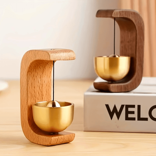 Magnetisk vindklocka dörrklocka bokträ koppar dörrpåminnelseklocka heminredning för entré Beech Brass Wind Chime Ornament
