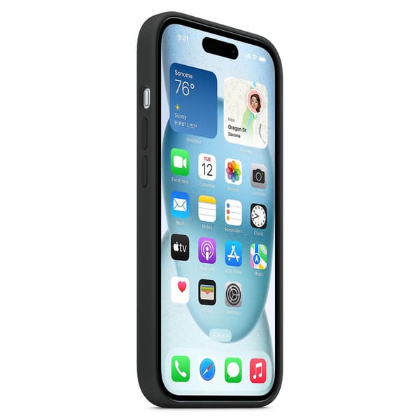 iPhone 15 Cover Kompatibel med MagSafe Ridsefast Silikone Cover Sort iPhone 15 iPhone 15 iPhone 15 Black
