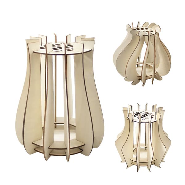 DIY Träpussel Blomvas, Modern Minimalistisk Heminredningsprydnad, 5 Storlekar b 20*20cm）