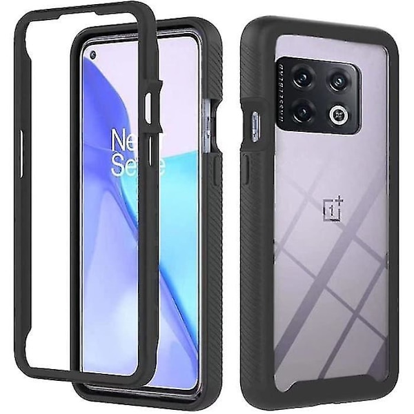 Oneplus 10 Pro 5g Fuld Etui Hybrid Dobbelt Lag Stødsikkert 360 Transparent Silikone PC + Tpu Sort P