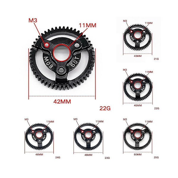 Stål 0,8 m 32p tannhjul med drevgir for Slash 2wd Vxl Bandit Stampede Drag Slash, 50t