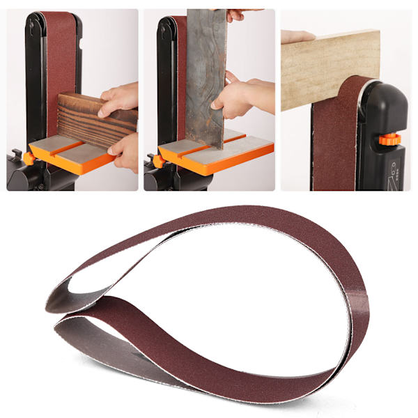 10-pak 760x25 mm Slibebånd - 30x1 tomme Slibebånd til Båndslibere, Kornstørrelser fra 240 til 1000 (600#) [qb]
