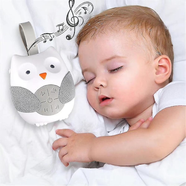 Baby Sleep Music Player Bärbar Vit Brusljud Maskin Med Hängande Rem