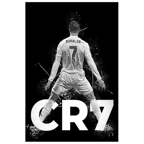 Fotballsuperstjernen Cristiano Ronaldo Poster Canvas Art Soveromsveggdekor Barn Inspirerende Gave Uinnrammet: 15,7x23,6 tommer (40x60 cm) A