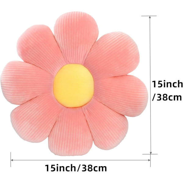 Blomsterkudde i form av tusensköna - söta blommformade prydnadskuddar, mjuka blommformade golvkuddar för sovrumssoffa stolsdekoration