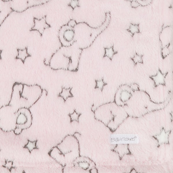 Babytown Baby Stars & Elephantfilt En Storlek Rosa Rosa Pink One Size