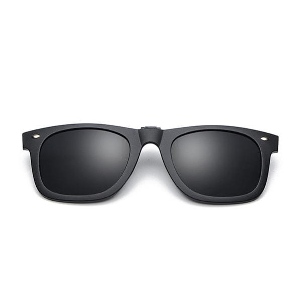 Clip-on Wayfarer solglasögon Svart - Fäst på befintliga glasögon svart black