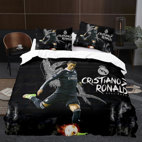 Player K6# 3d Tredelt Sæt Størrelse Fodbold Serie C Ronaldo Dynebetræk Hemtex Quilt cover: 200*200cm