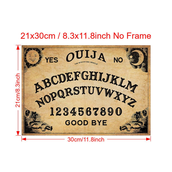 1 st canvasaffisch, Ouija Board Print Poster, Dark Academia Poster Väggkonst för vardagsrummet 8.3*11.8inch/21*30cm Unframe
